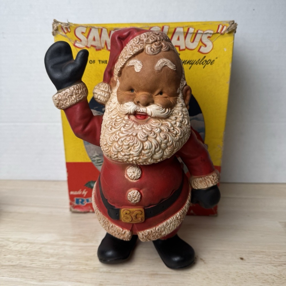 VTG MCM Rempel Santa Claus Squeaker Figure w/ Rare Original Box Christmas READ